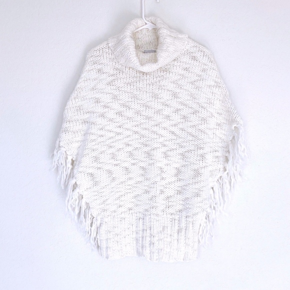 Chico's Sweaters - Chico's White Turtleneck Poncho Sweater